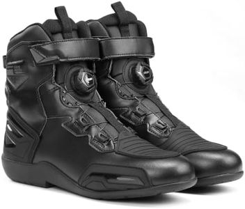 KEMIMOTO Motorcycle Boots with Quick-Release ATOP Knob Waterproof Motorcycle Shoes for Commuting and Long-Distance Motorcycle Travel Black
