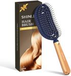 SHINLEA Speed Dry Detangler Brush, Spiral Vented Detangling Brush for Wet Hair, Metal-Infused Luxury Gold Handle, Curved Hairbrush with Massage Soft Bristles