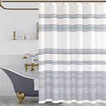 Lazzzy Blue and White Shower Curtain Waterproof Fabric Striped Shower Curtains for Bathroom Modern Farmhouse Shower Curtain with Hooks Hotel Style Elegant Luxury Bath Decoration 70x72 inches