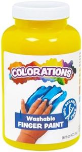 Colorations Washable Finger Paints, 16 fl oz, Yellow, Non-Toxic, Creamy, Vibrant, Kids Paint, Craft, Hobby, Fun, Art Supplies, Young kids, finger painting, hand painting