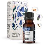 Puretive The Good Sleep Blend Essential Oil | Natural Sleep Aid for Diffusers, Massage | For Good Sleep, Stress Relief, Relaxation | 100% Pure, Undiluted Therapeutic Grade | 15ml