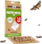 Super Ninja Pantry Moth Traps 10 Pack – Highly Effective Pheromone Moth Catcher – Ideal for Kitchen, Larder & Cupboards – Protects for up to 3 Months