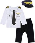 MOMBEBE COSLAND Baby Boys Clothes Pilot 3Pcs Outfits Set 18-24Months