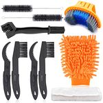 Oumers Bike Cleaning Tools Set (10 Pack), Bicycle Clean Brush Kit Make Mountain, Road, City, Hybrid, BMX and Folding Bike Chain/Crank/Sprcket/Tire Corner Rust Blot Dirt Clean | Durable/Practical