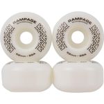 Rampage Skateboard Wheels - 99A Plain White Skateboarding Wheels for Skateboards, Perfect Gifts for Beginner Skateboarders & Skatepark Use, Rampage Skateboard Parts & Accessories for Outdoor Tricks