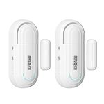 DAYTECH Volume Ajustable Door Open Alarm Sensor, Window Alarm 0-120dB, 4 Modes Open Alarm/Close/Dingdong/Reminder Burglar Alarm for Kids Safety Patient Home Security Office Business 2PCS NO Batteries