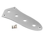 Musiclily Pro Steel 4-Hole Jazz Bass Control Plate for JB Style Electric Bass, Chrome