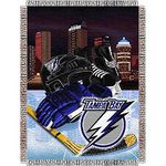 The Northwest Company NHL Tampa Bay Lightning Home Ice Advantage Woven Tapestry Throw Blanket, 48" x 60", Blue