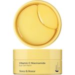 Under Eye Patches Korean Skincare: Vitamin C Niacinamide Gel Eye Mask for Brightening & Glowing with Caffeine Hyaluronic Acid - Dark Circles Puffiness & Wrinkles Hydrogel Eye Pad - Vegan, 60 Pcs