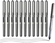 M&G 12 Pcs Liquid Rollerball Pens Ultra Fine Point Pens, 0.5mm Black Ink Pens Smooth Writing for Note Taking, Office School Supplies Gifts Student Women Men (Fine Point Pens)