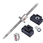 Mssoomm 12mm Ballscrew Kit SFU1204 RM1204 Anti-Backlash Ball Screw, length 15.75 inch / 400mm 4mm Pitch + Ball Screw Nut + BK/BF10 Bearing End Supports+ Coupler, High Precision Part for CNC Machine