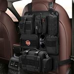 HODRANT Tactical Seat Back Organizer, Universal Car Seat Back Cover with 6 Different Size Molle Pouches, Tactical Gear Accessories Storage Bag for Front Seat Back of Truck, Pickup, SUV, Jeep, Bag Only