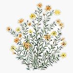 Yellow Floral Sun Flower Sticker De