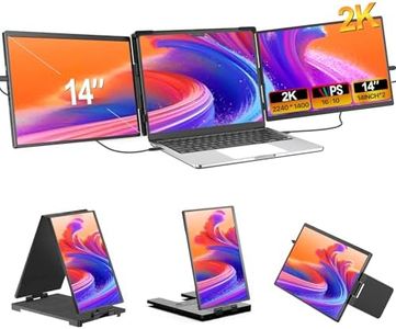 EVICIV Moniteur Portable 14" 2K Extension d'écran pour Ordinateur Portable 2240 * 1400 Triple Écran Portable, Plug & Play Extension de Moniteur, pour 13.3''-17'' Mac Windows Chrome