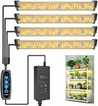 DOMMIA Grow Light, 80W Dimmable, IP54 Waterproof Plant Grow Light with 6/10/12h Timer, 3 Spectra Modes, 16” Plastic Full Spectrum Grow Lights for Indoor Plants, Tomatoes, Peppers