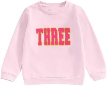 Toddler Girl Birthday Outfit Baby Boys One/Two/Three/Four/Five Year Old Birthday Shirts Gift Embroidery Sweatshirt