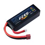 melasta 14.8V 2200mAh 50C 4S RC LiPo Battery Pack Compatible with Deans-T Connector for RC Airplane Helicopter Quadcopter Vehicle Boat