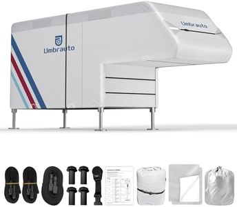 Truck Camper Cover for 10' ~ 12' Slide-in Campers – 300D Oxford Waterproof RV Cover, Silver-Coated, All-Weather Protection with Windproof Straps & Air Vents