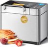 KEEPEEZ Pro Stainless Steel Bread Maker, 2LB 17-in-1 Automatic Bread Maker Machine UK with Ceramic Pan, Nut Dispenser, Glass Touch Panel, 3 Loaf Sizes 3 Crust Colors, 15H Timer, 1H Keep-Warm,Low-Noise