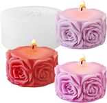 Skytail Rose Flower Column Candle Molds Valentine's Day Cylinder Resin Casting Mold for Candle Making Resin Casting Silicone Mold for DIY Candle Making Polymer Clay Craft Plaster