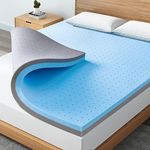 Maxzzz Mattress Topper King, 3 Inch Gel Memory Foam Mattress Topper & Bamboo Charcoal Foam Topper High Density Foam Bed Topper for Medium Firm & Comfort Sleep (76x80Inch)