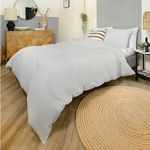 Night Lark - Coverless Duvet - 10.5 Tog - King - Seersucker Collection - Luxury Bedding - Hypoallergenic - Machine Washable - Nordic Mist Grey