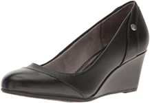 LifeStride Women's, Dreams Mid Heel Wedge Pumps, Black, 9 Wide