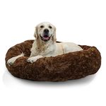 Best Friends by Sheri The Original Calming Donut Cat and Dog Bed in Lux Fur Dark Chocolate Large 36x36