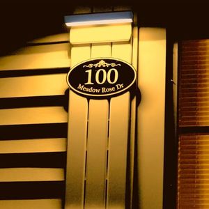 Brighticonic LED Illuminated Outdoor Address Light Waterproof - Solar House Numbers for Outside Real Estate Agent Signboard Wireless Dusk to Dawn Lighting for Homes Yard Business Sign Lights 3000K Warm White