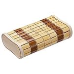 Navaris Bamboo Sauna Neck Rest - Wooden Wood Pillow for Relaxing Home Gym Saunas Spa Spas Steam Rooms - Sauna Accessory - 13.6" x 8" x 4"