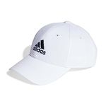 adidas Unisex Cotton Twill Baseball Cap, White/Black, L