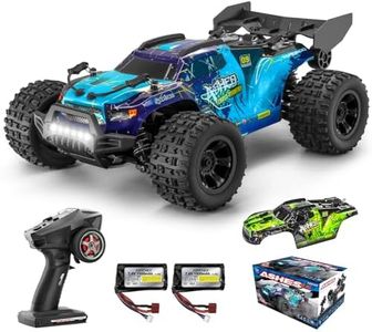 YONCHER Remote Control Car for Adults, 1:18 40KM/H High Speed RC Monster Trucks 4x4 Offroad Waterproof, RC Cars for Kids Boys, 4WD Fast RC Truck with 2 Battery 70min+ Play Time
