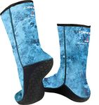 Cressi Anti-Slip Socks 3mm-Blue Hunter Camo, 2/Small