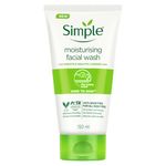 Simple Kind To Skin Moisturising Facial Wash 150 ml for normal to dry skin | 100% soap-free gentle cleanser for women & men