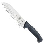 Mercer Culinary Millennia Black Handle 7" Santoku Knife (Granton Edge)