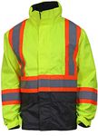 Helly-Hansen Men's Workwear Alta High Visibility Class 3 Shell Jacket, High Vis Yellow/Charcoal - L