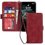 ELTEKER iPhone 11 Pro Max Wallet Case,[RFID Blocking] Premium Leather Credit Card Holder Magnetic Flip Kickstand Wallet Case for iPhone 11 Pro Max -Red