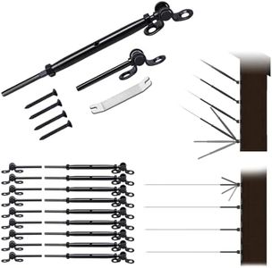 Muzata 10Pairs Black Cable Railing Kit 1/8" Swage Toggle Turnbuckle Hardware T316 Stainless Steel for Wood Post WoodEasy System Angle 180° Adjustable Stairs Deck 10 Cable Lines CK07