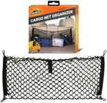Armor All Cargo Net Organizer, 12” x 31” Inch Expandable up to 47” Inches, Super-Durable Nylon Material, Attaches to Headrest Post, Stretchable Net Car Trunk Organizer with Mesh Pocket, Universal Fit
