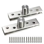 2pcs Pivot Hinge Rotating Hinge 360 Degree Stainless Steel Concealing Hinges Door Pivot Hinges Up Down Shaft (Central Axis Hinge Small)