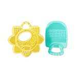 Bright Starts Sunny Soothers 2pk Multi-Textured BPA Free Baby Teethers in Cute Sun and Popsicle Shapes, Ages 3 Months+