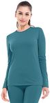 MANCYFIT Thermal Underwear for Women Long Johns Set Fleece Lined Ultra Soft Teal Small