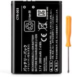 oliadeo Replacement 3DS 2DS Battery: CTR-003 Compatible with for Nintendo Old 3DS, 2DS, 2DS XL Game Console Lithium-ion Battery with Tool (Not for New 3DS, 3DS XL)