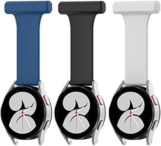 Chofit Nurse Watch Brooch Straps, Soft Silicone Pin Fob Compatible with Samsung Galaxy Watch 5/Galaxy Watch 4/Garmin Venu 2 Plus/Amazfit GTS 4 GTS 3 GTS 2 Mini 20mm (3A)