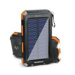 WONGKUO 2023 Upgrade Solar Charger Power Bank-36,800Mah Portable Solar Phone Charger,Qc3.0 Fast Charger With Led Flashlight,Ip65 Waterproof Power Bank Perfect For Outdoor Activity(Orange)