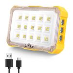 Linke 30W Rechargeable Work Light, Portable Floodlight 3000LM Magnetic LED Work Light Job Site Lighting, Emergency Flashlight Camping Lights for Car Repairing Hiking Fishing Power Cuts