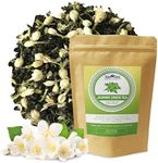 Sou Zen Jasmine Green Tea Loose Leaf Blend 4oz (113g) | Premium Quality Tea Leaves and Flowers | Raw with Naturally Organic Antioxidants | Relaxing and Revitalizing Tea with No Additives