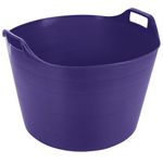 75L Litre Purple Robust Versatile Multipurpose Extra Large Flexi Tub Reusable Garden Home Flexible Rubber Storage Container Plastic Bucket Tub Trugs Horse Feeder Polyethylene Flex Tub - Made in UK