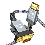 Snowkids HDMI to VGA 6FT,Non-bidirectional HDMI to VGA Cable,(1080P 60Hz) Unidirection HDMI Output to VGA Input Converter Cord Male to Male