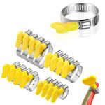 DGHOME 16 Pieces 4 Size Hose Clips Set with Handle, Adjustable 16mm-40mm Range Hose Clamp, Stainless Steel Pipe Tightening Clips for Garden, Washing Machine, Pond